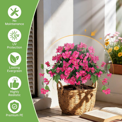 Grooy Pink Set of 2 Artificial Plants Flowers Topiary Ball for Outdoor