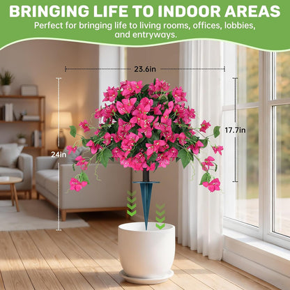 Grooy Pink Set of 2 Artificial Plants Flowers Topiary Ball for Outdoor