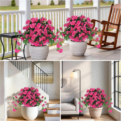 Grooy Pink Set of 2 Artificial Plants Flowers Topiary Ball for Outdoor