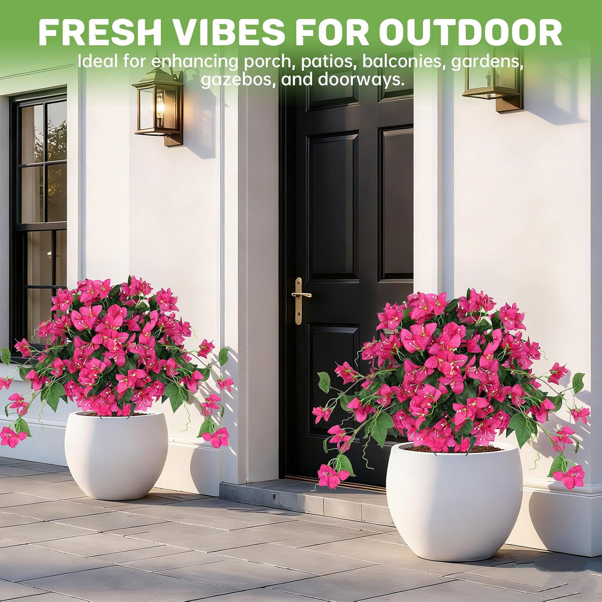 Grooy Pink Set of 2 Artificial Plants Flowers Topiary Ball for Outdoor