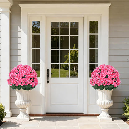 Grooy Pink Set of 2 Artificial Plants Flowers Topiary Ball for Outdoor