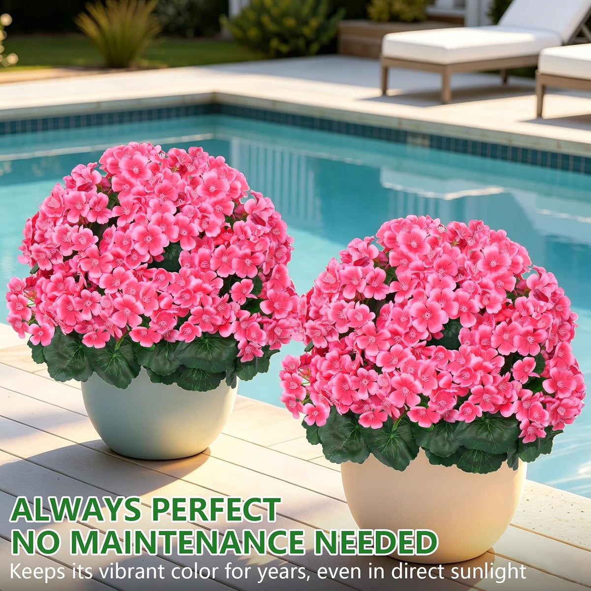 Grooy Pink Set of 2 Artificial Plants Flowers Topiary Ball for Outdoor