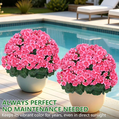 Grooy Pink Set of 2 Artificial Plants Flowers Topiary Ball for Outdoor