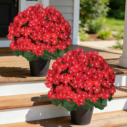 Grooy Pink Set of 2 Artificial Plants Flowers Topiary Ball for Outdoor