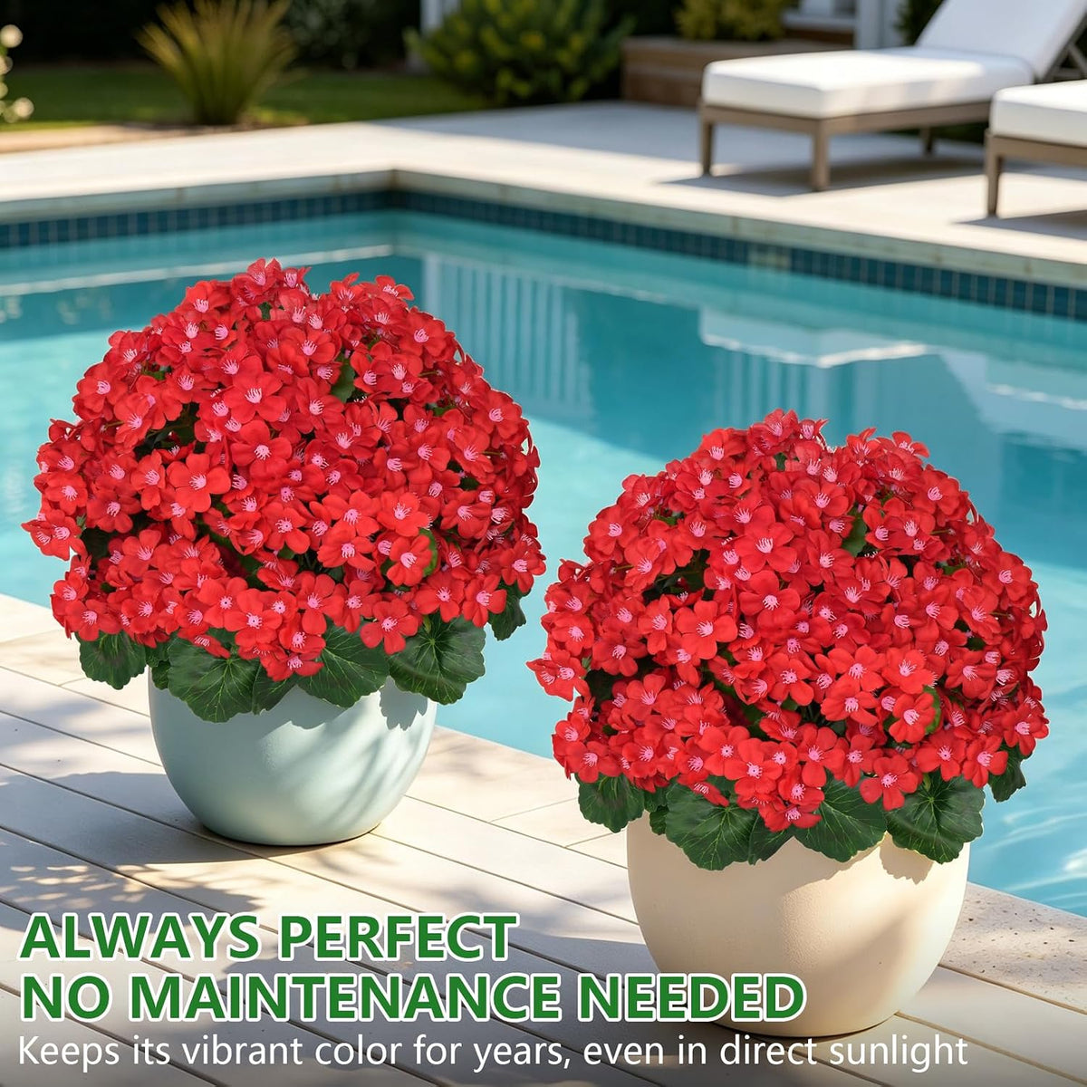 Grooy Pink Set of 2 Artificial Plants Flowers Topiary Ball for Outdoor