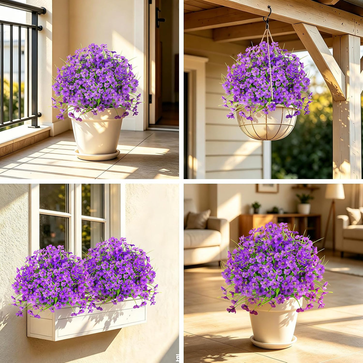 Grooy Pink Set of 2 Artificial Plants Flowers Topiary Ball for Outdoor