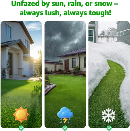 Artificial Grass Turf Outddor, 4x6ft Fake Grass Mat with Drainage Holes