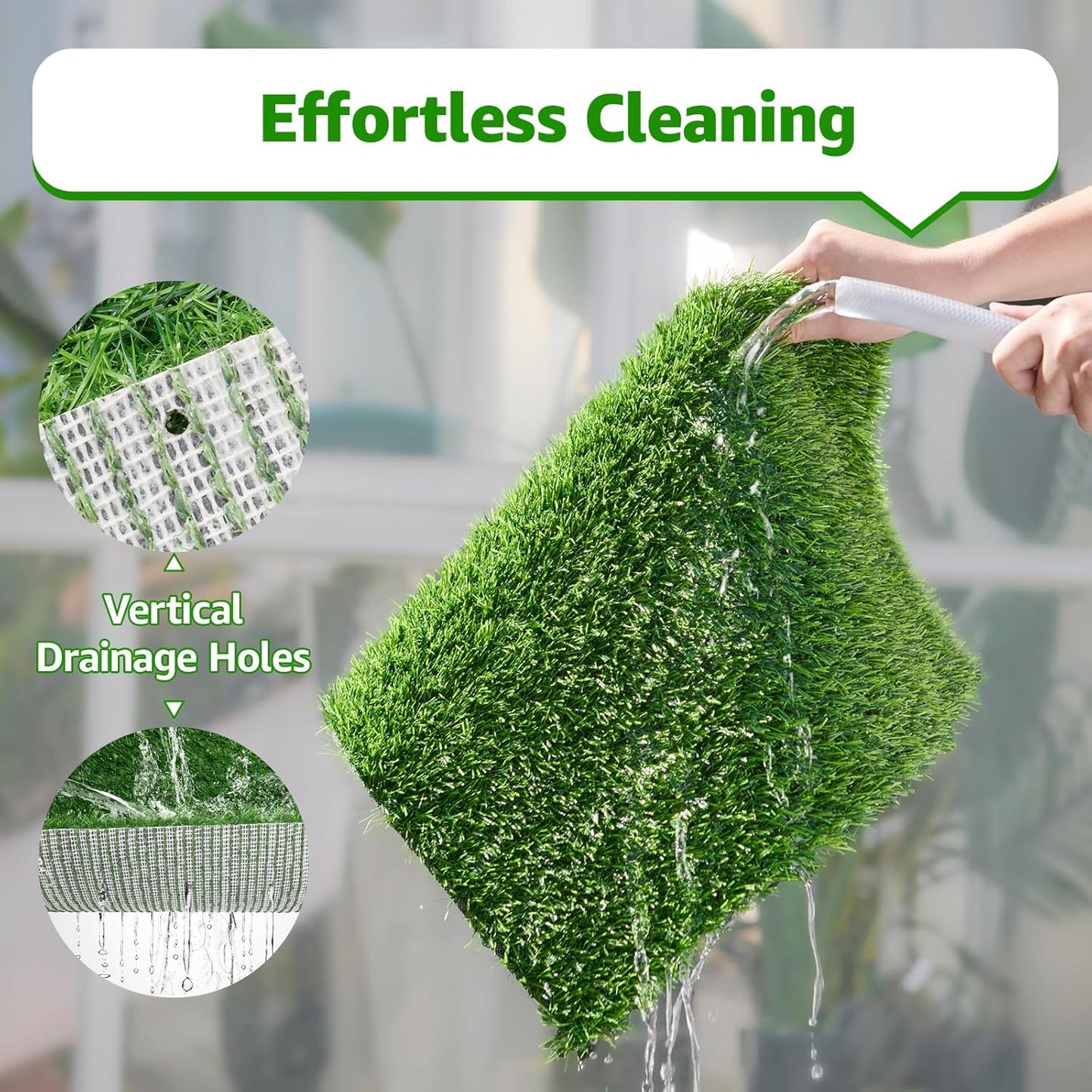 Artificial Grass Outdoor, 18x28" Grass Pad for Dogs Indoor Potty Training | Fake Grass Mat, with Drainage Holes, Easy to Clean, Washlable, Replacement Turf Rug for Patio Balcony Lawn Apartment Decor