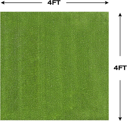 Outdoor Artificial Grass Rug 4FT X 4FT, Green Fake Grass Mat
