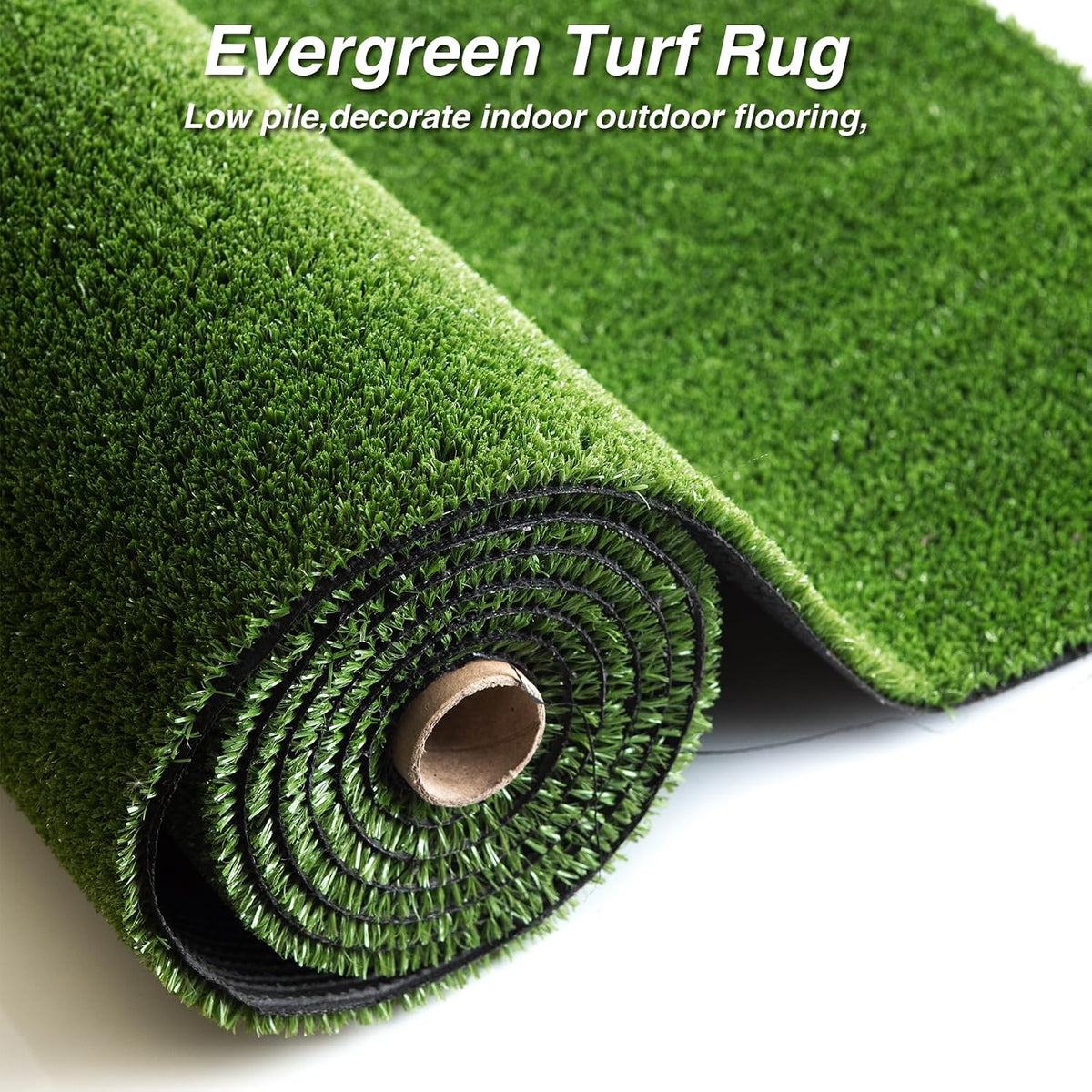 Outdoor Artificial Grass Rug 4FT X 4FT, Green Fake Grass Mat