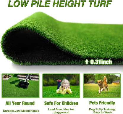 Outdoor Artificial Grass Rug 4FT X 4FT, Green Fake Grass Mat