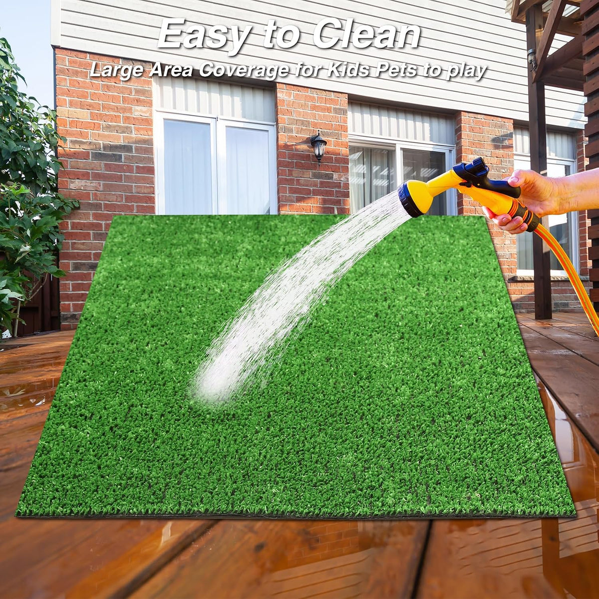 Outdoor Artificial Grass Rug 4FT X 4FT, Green Fake Grass Mat