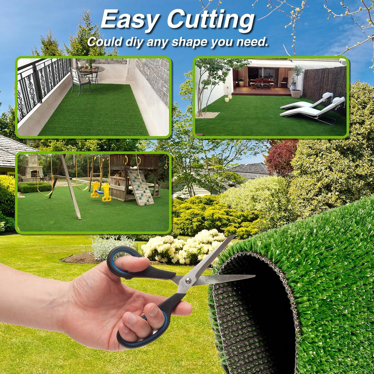 Outdoor Artificial Grass Rug 4FT X 4FT, Green Fake Grass Mat