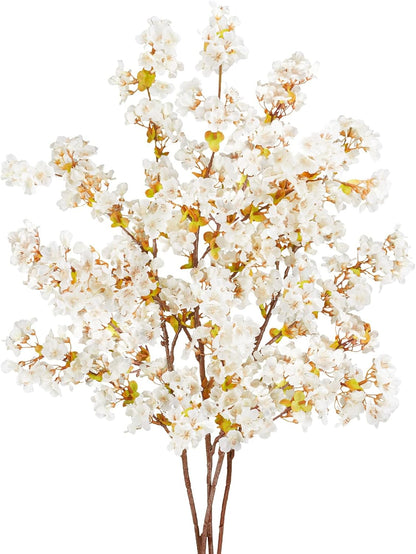 16PCS Artificial Cherry Blossom Flowers, 15.7" Fake Pink Peach Flowers Slik Faux Cherry Blossom Stems Flower Boquet for Home Vase Wedding Party Spring Decoration