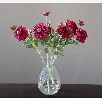 3 Pieces Pink Artificial Dahlias,21"Silk Flowers with Stems,Winter Flowers Artificial for Decoration,Long Stem Artificial Flowers for Tall Vase,Wedding Party Decor Spring Decorations for Home (Pink)