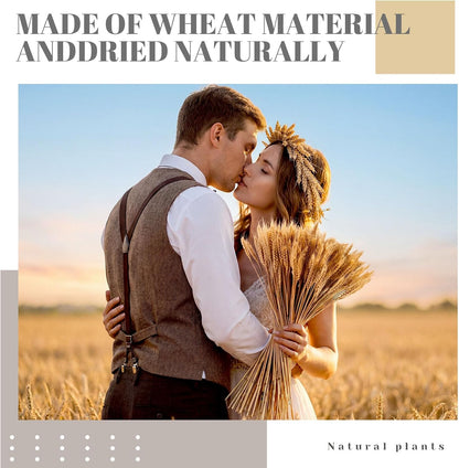 1200 Stems Dried Wheat Stalks for Decor Natural Wheat Grass Sheaves Bundle Farmhouse Artificial Flowers Arrangement for DIY Wedding Table Home Centerpieces Party Decorative (17.5 Inch)