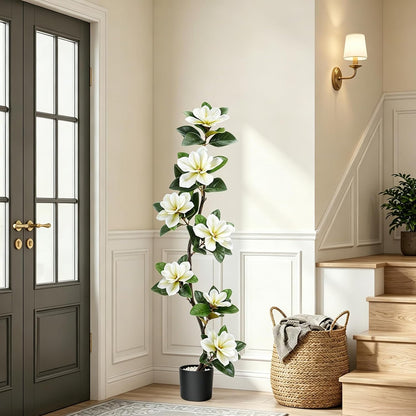 4.6 Ft Magnolia Tree Fake Tree Magnolia Decor Tree for Living Room