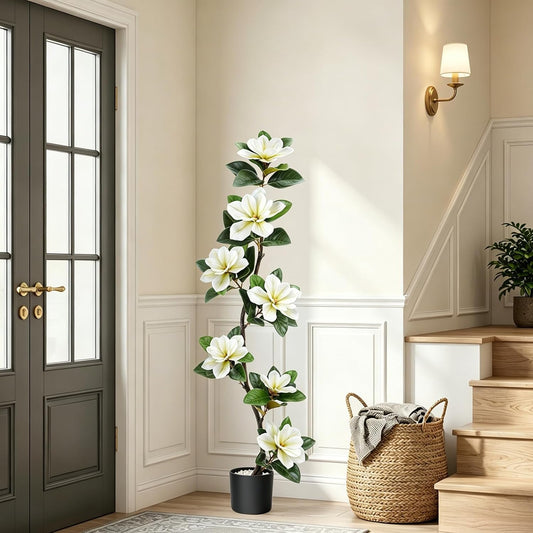 4.6 Ft Magnolia Tree Fake Tree Magnolia Decor Tree for Living Room