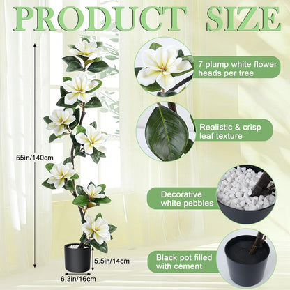 4.6 Ft Magnolia Tree Fake Tree Magnolia Decor Tree for Living Room