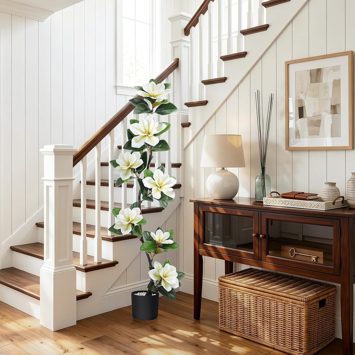 4.6 Ft Magnolia Tree Fake Tree Magnolia Decor Tree for Living Room