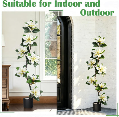 4.6 Ft Magnolia Tree Fake Tree Magnolia Decor Tree for Living Room