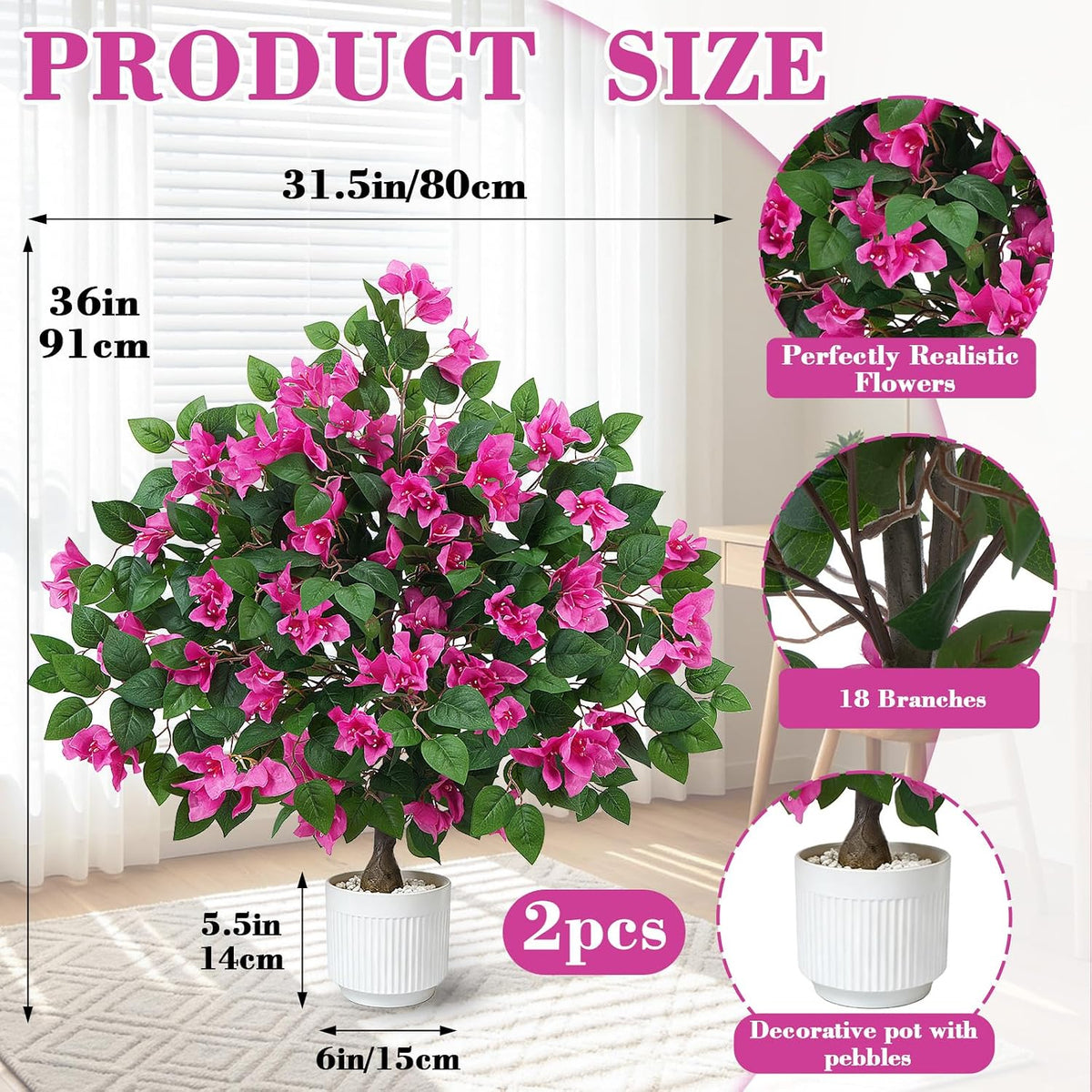 4.6 Ft Magnolia Tree Fake Tree Magnolia Decor Tree for Living Room
