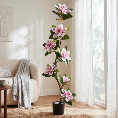 4.6 Ft Magnolia Tree Fake Tree Magnolia Decor Tree for Living Room