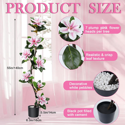 4.6 Ft Magnolia Tree Fake Tree Magnolia Decor Tree for Living Room