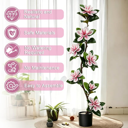 4.6 Ft Magnolia Tree Fake Tree Magnolia Decor Tree for Living Room