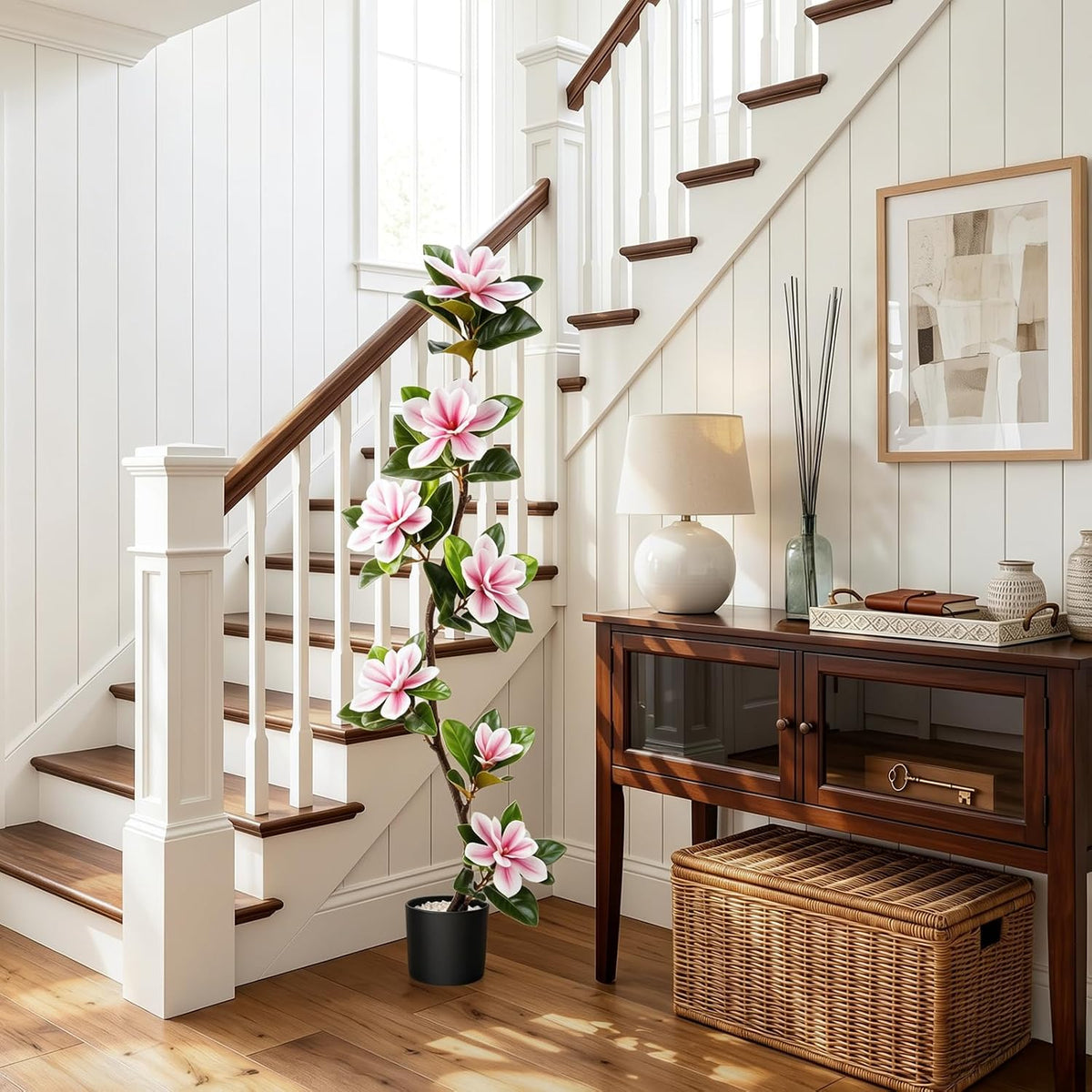 4.6 Ft Magnolia Tree Fake Tree Magnolia Decor Tree for Living Room