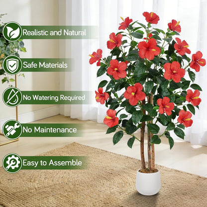 4.6 Ft Magnolia Tree Fake Tree Magnolia Decor Tree for Living Room