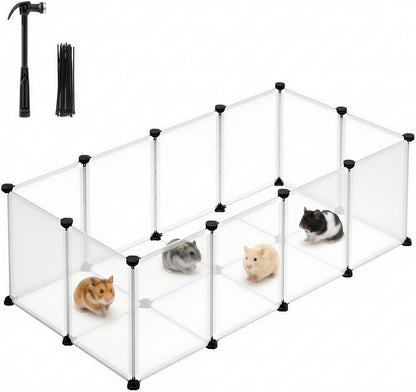 SONGMICS Pet Playpen with Floor, Small Animal Playpen