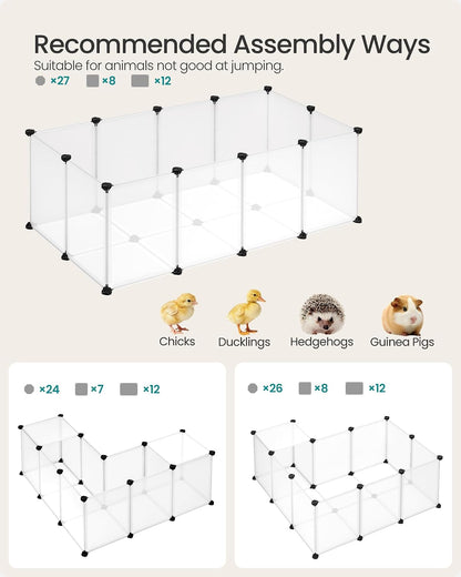 SONGMICS Pet Playpen with Floor, Small Animal Playpen