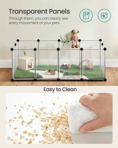 SONGMICS Pet Playpen with Floor, Small Animal Playpen