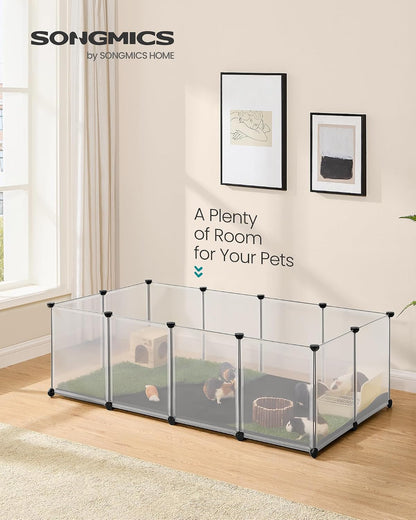 SONGMICS Pet Playpen with Floor, Small Animal Playpen