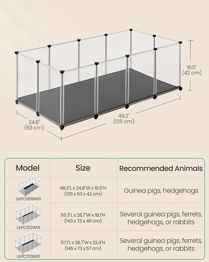 SONGMICS Pet Playpen with Floor, Small Animal Playpen
