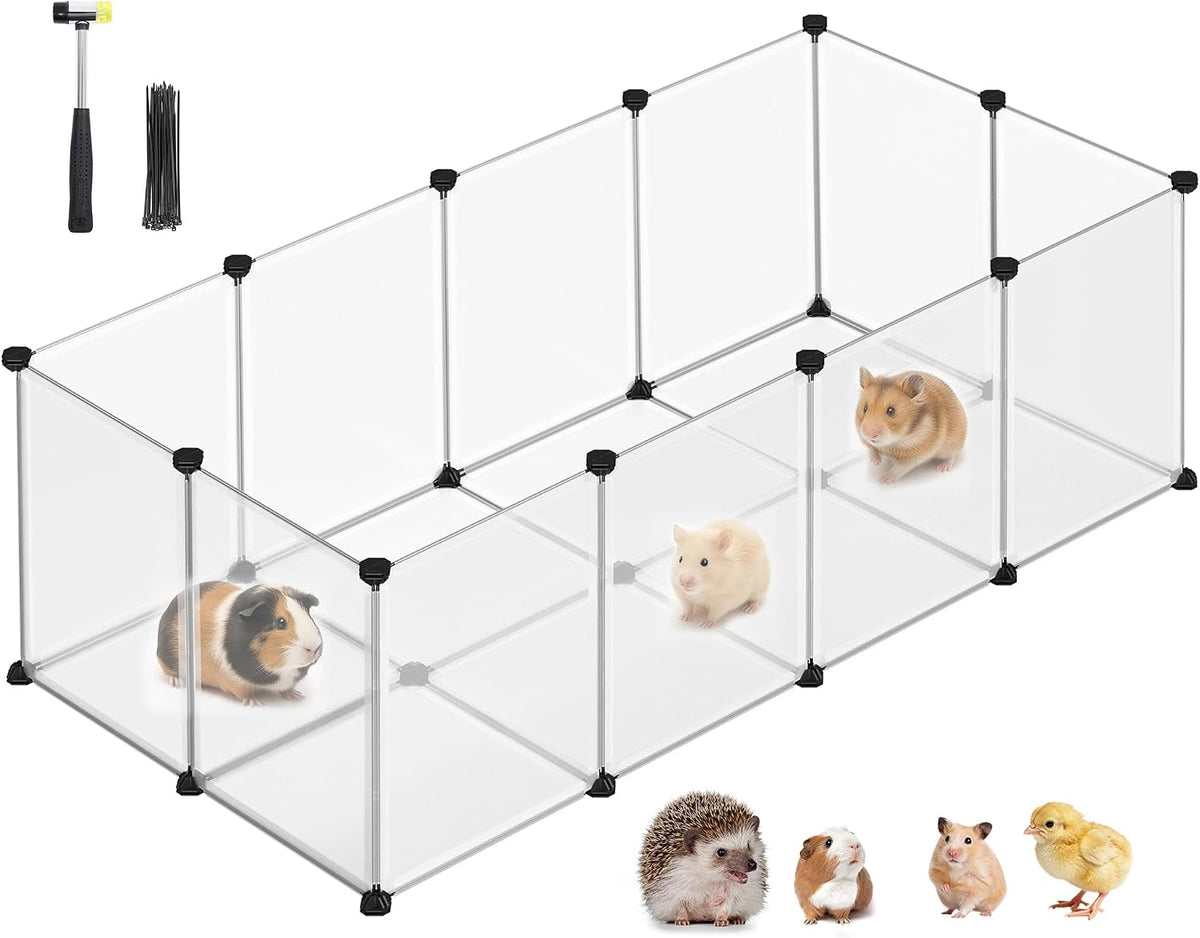 SONGMICS Pet Playpen with Floor, Small Animal Playpen