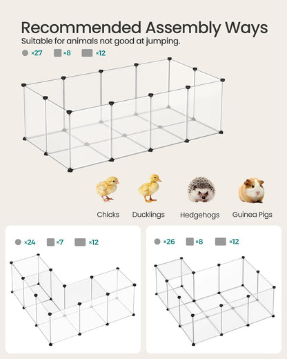 SONGMICS Pet Playpen with Floor, Small Animal Playpen