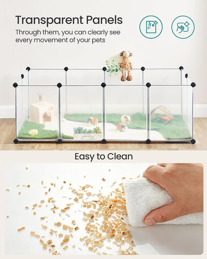 SONGMICS Pet Playpen with Floor, Small Animal Playpen