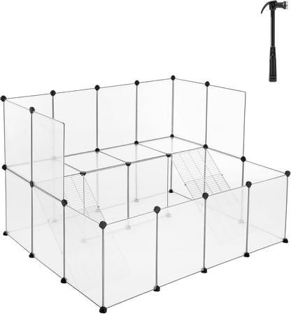 SONGMICS Pet Playpen with Floor, Small Animal Playpen