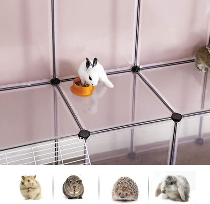 SONGMICS Pet Playpen with Floor, Small Animal Playpen