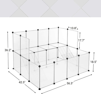 SONGMICS Pet Playpen with Floor, Small Animal Playpen
