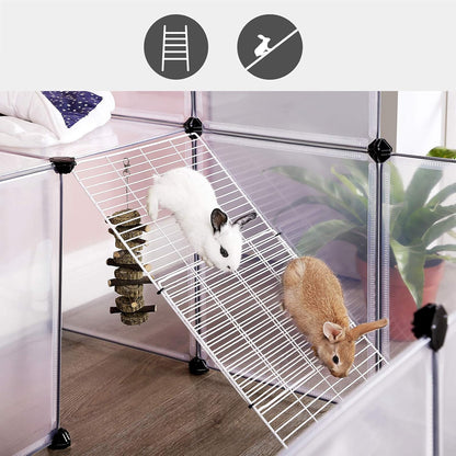 SONGMICS Pet Playpen with Floor, Small Animal Playpen