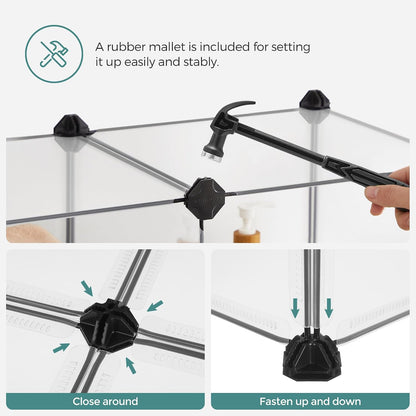 SONGMICS Pet Playpen with Floor, Small Animal Playpen