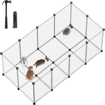 SONGMICS Pet Playpen with Floor, Small Animal Playpen