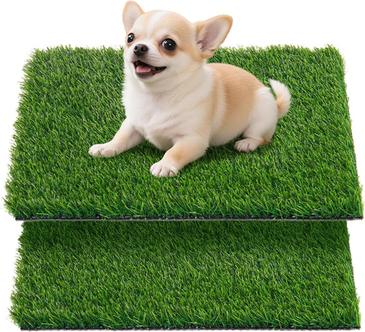 Artificial Grass Pee Pads for Dogs Puppy Potty Training to Pee and Poop | Faster Drainage Replacement Fake Grass Mats for Litter Boxes Tray, Protect Floor Furnitures of Apartment Balcony Patio Indoor