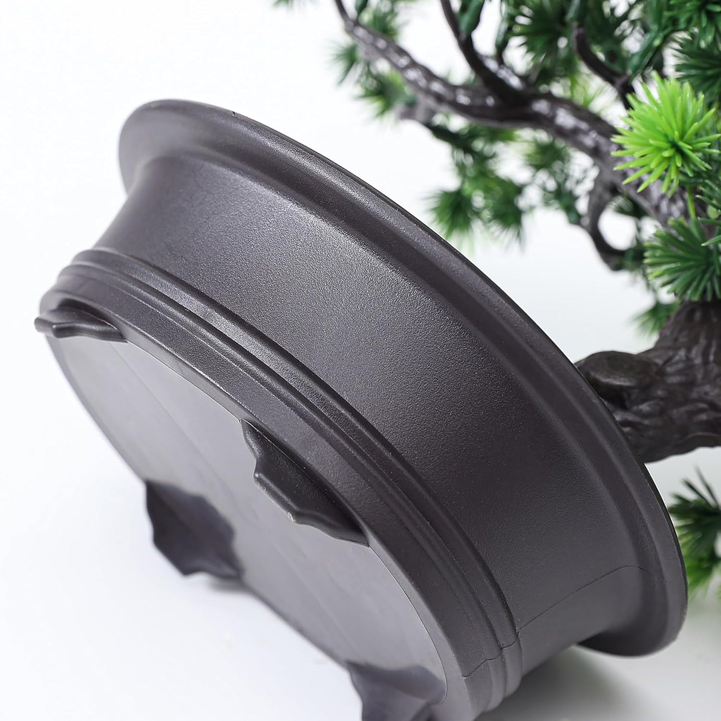 Small Fake Plants Desk Decor Artificial Bonsai with Pot, 9.5" Tall, Green