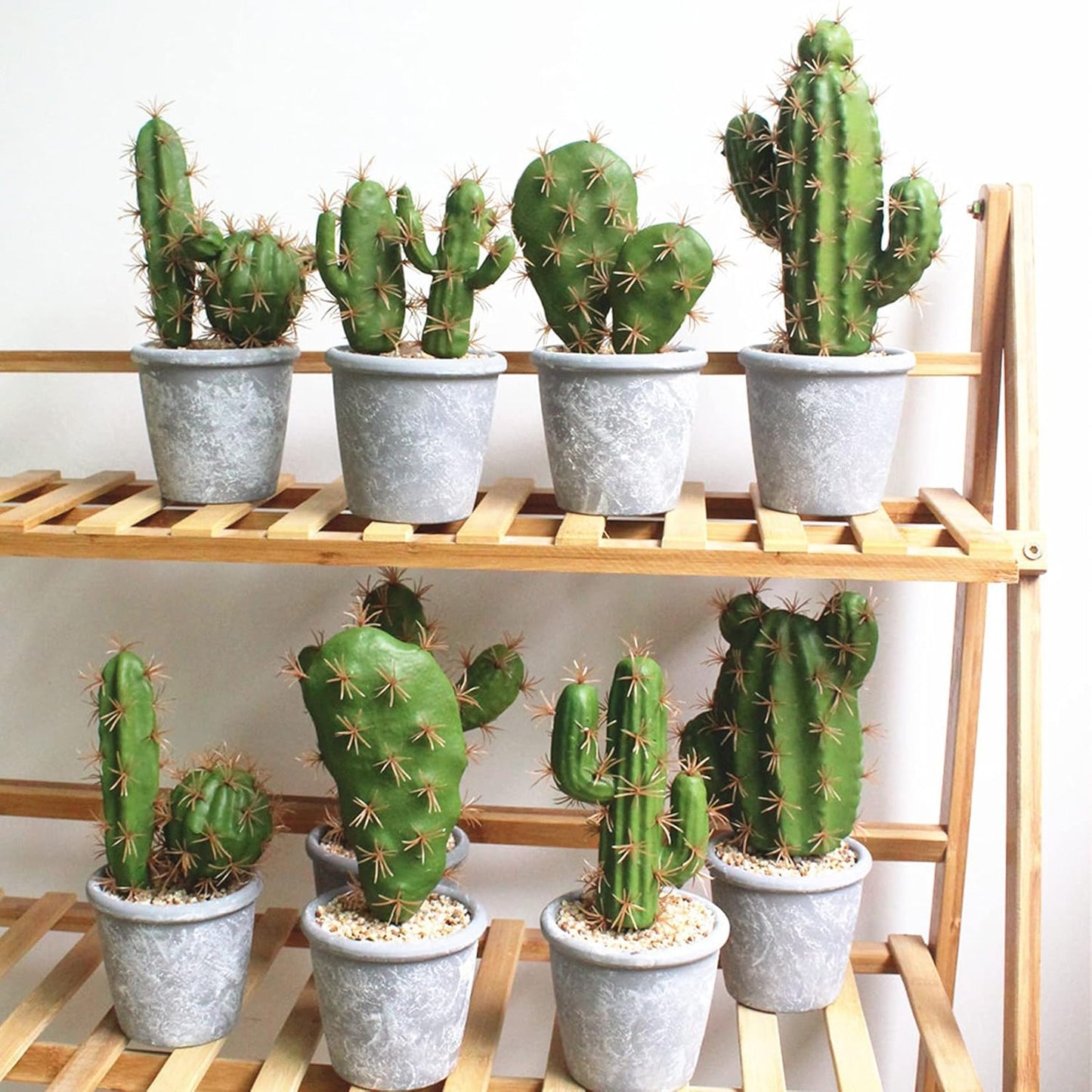 6 Pcs Artificial Cactus Faux Cactus Plant Flower Arrangement Green Plant Material for Home Office Decoration