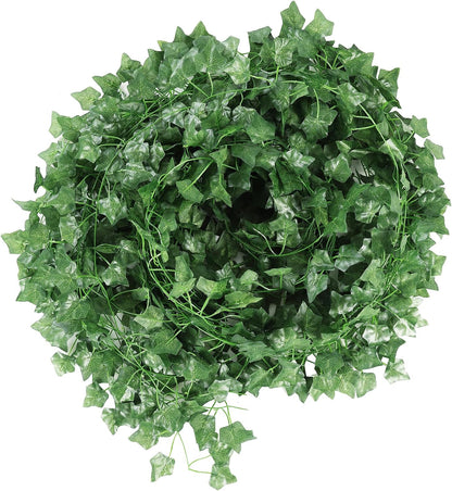 40 Ft Artificial Ivy Silk Vines Fake Hanging Plants High Simulation Garlands Greenery Chain for Home Wedding Wall Party Decoration, Pack of 5