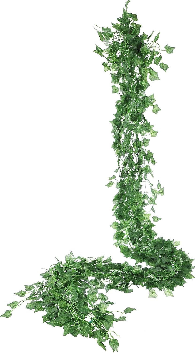 40 Ft Artificial Ivy Silk Vines Fake Hanging Plants High Simulation Garlands Greenery Chain for Home Wedding Wall Party Decoration, Pack of 5